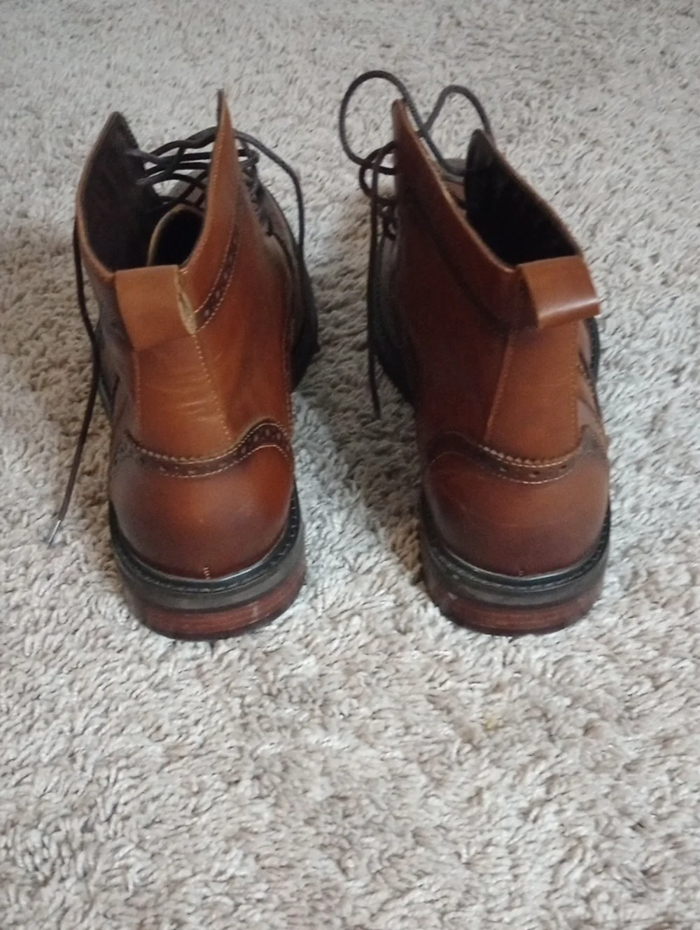 Express Men's Tan Brown 100%  Leather Chukka Wingtip Boots Size 11